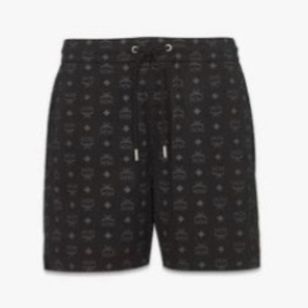 MCM Black Monogram Swim Trunks